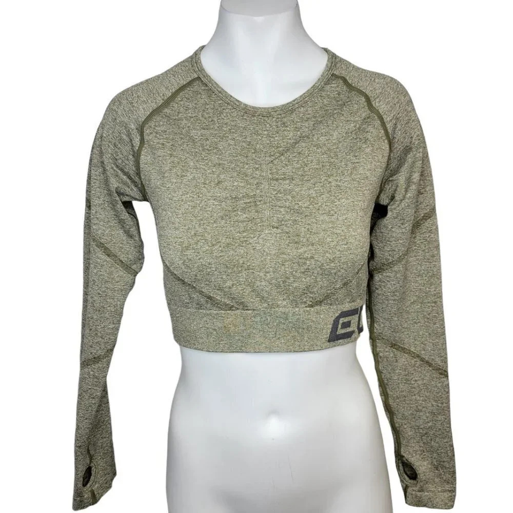 ECHT Arise Scrunch Long Sleeve Crop Top